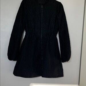 Black Textured Zip-Up dress